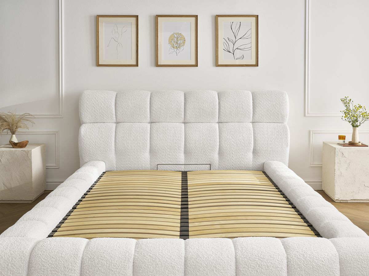 Canapé d'angle fixe EVEREST tissu chiné - Orange - Angle droit - 10 coussins