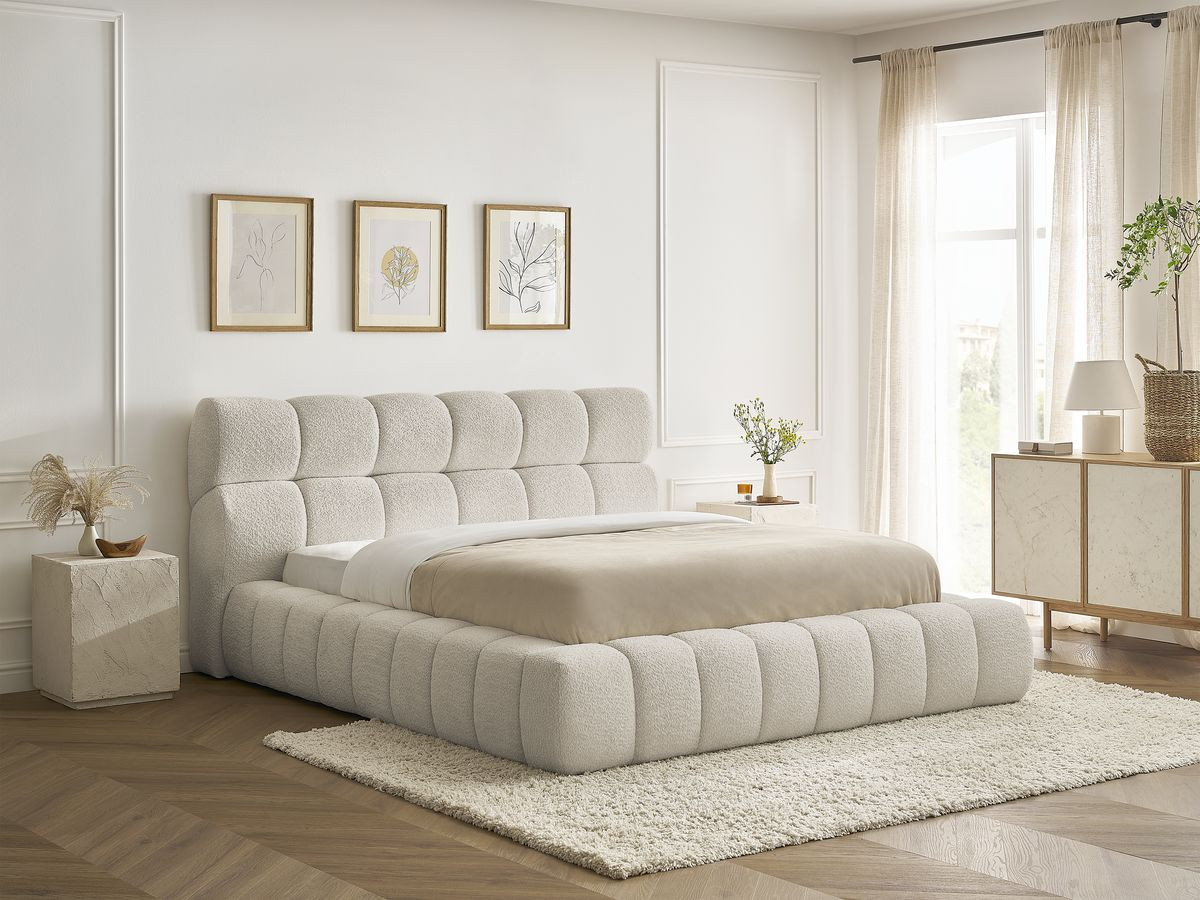 Lit coffre MONT-BLANC bouclette beige — vue 6