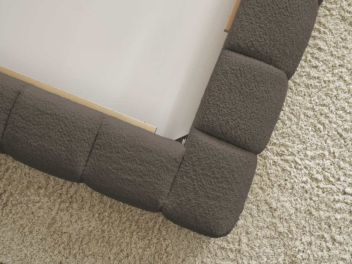 Lit coffre MONT-BLANC tissu bouclette