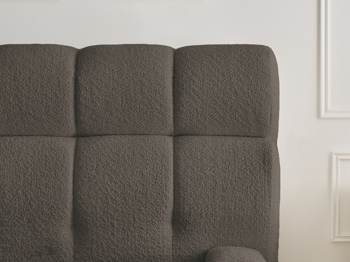 Lit coffre MONT-BLANC tissu bouclette