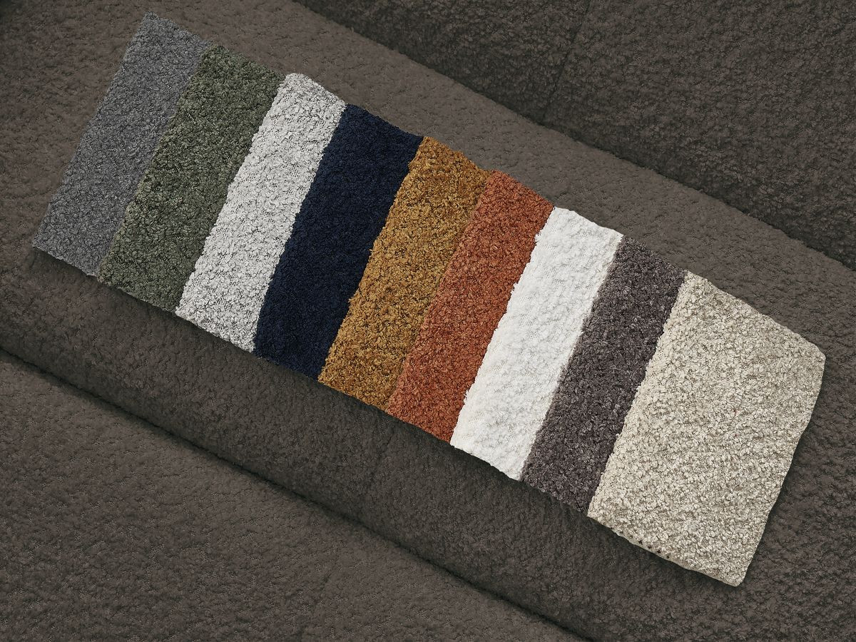 Lit coffre MONT-BLANC tissu bouclette