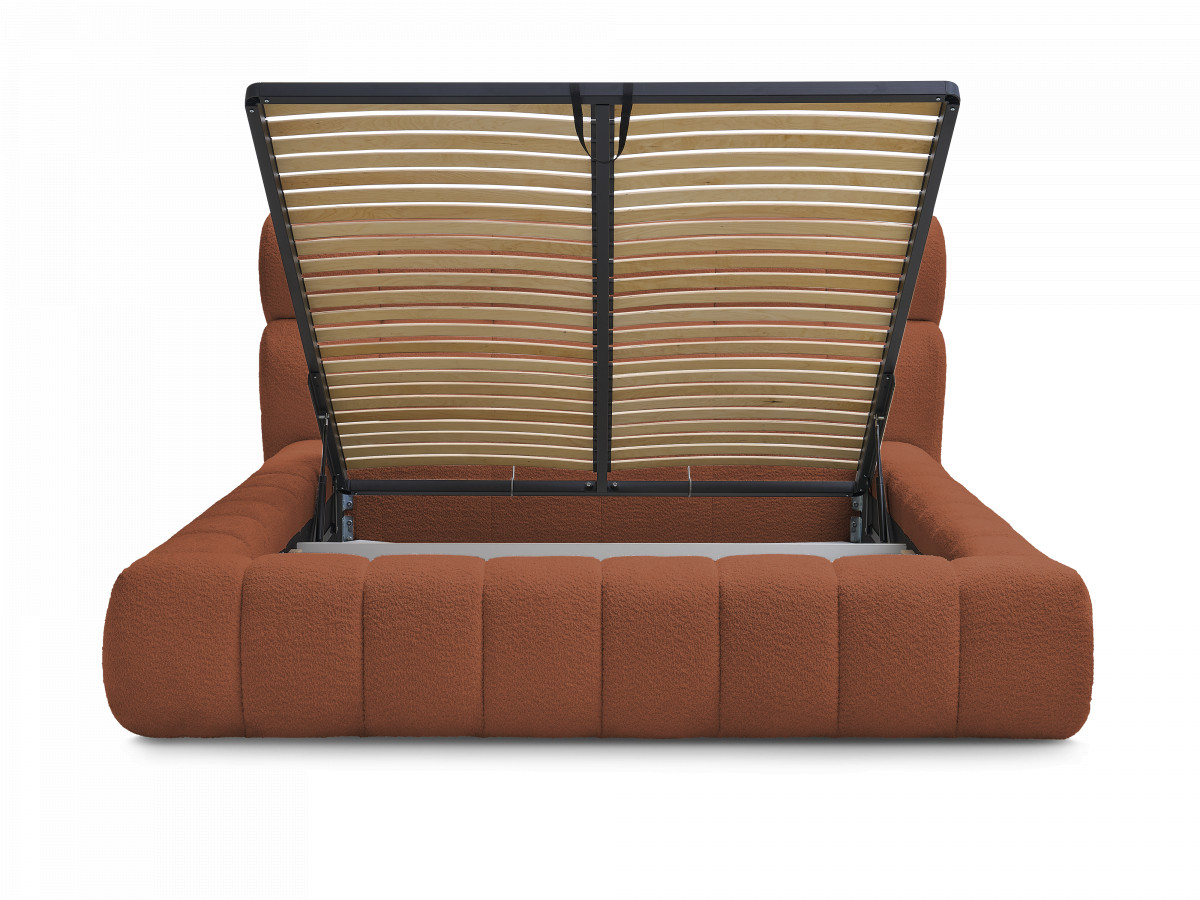Lit coffre MONT-BLANC tissu bouclette
