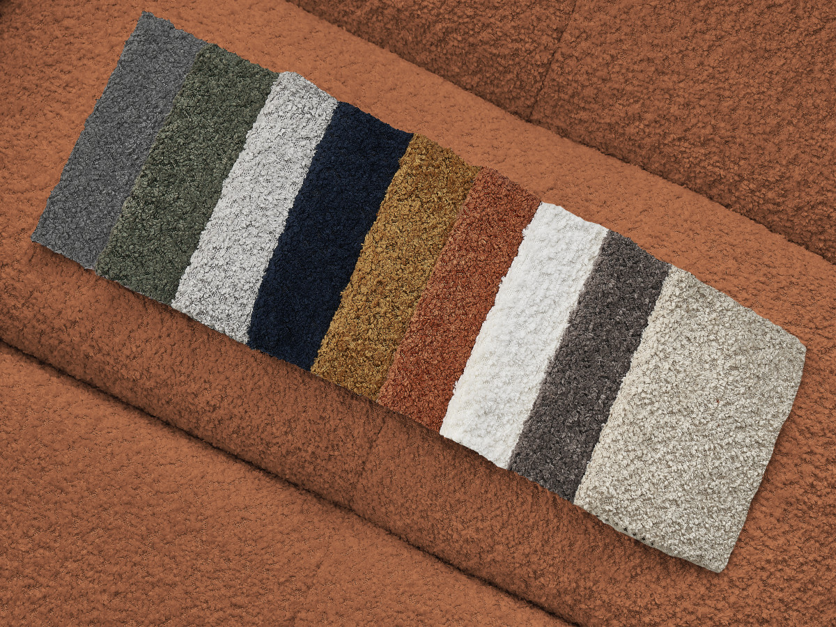 Lit coffre MONT-BLANC tissu bouclette