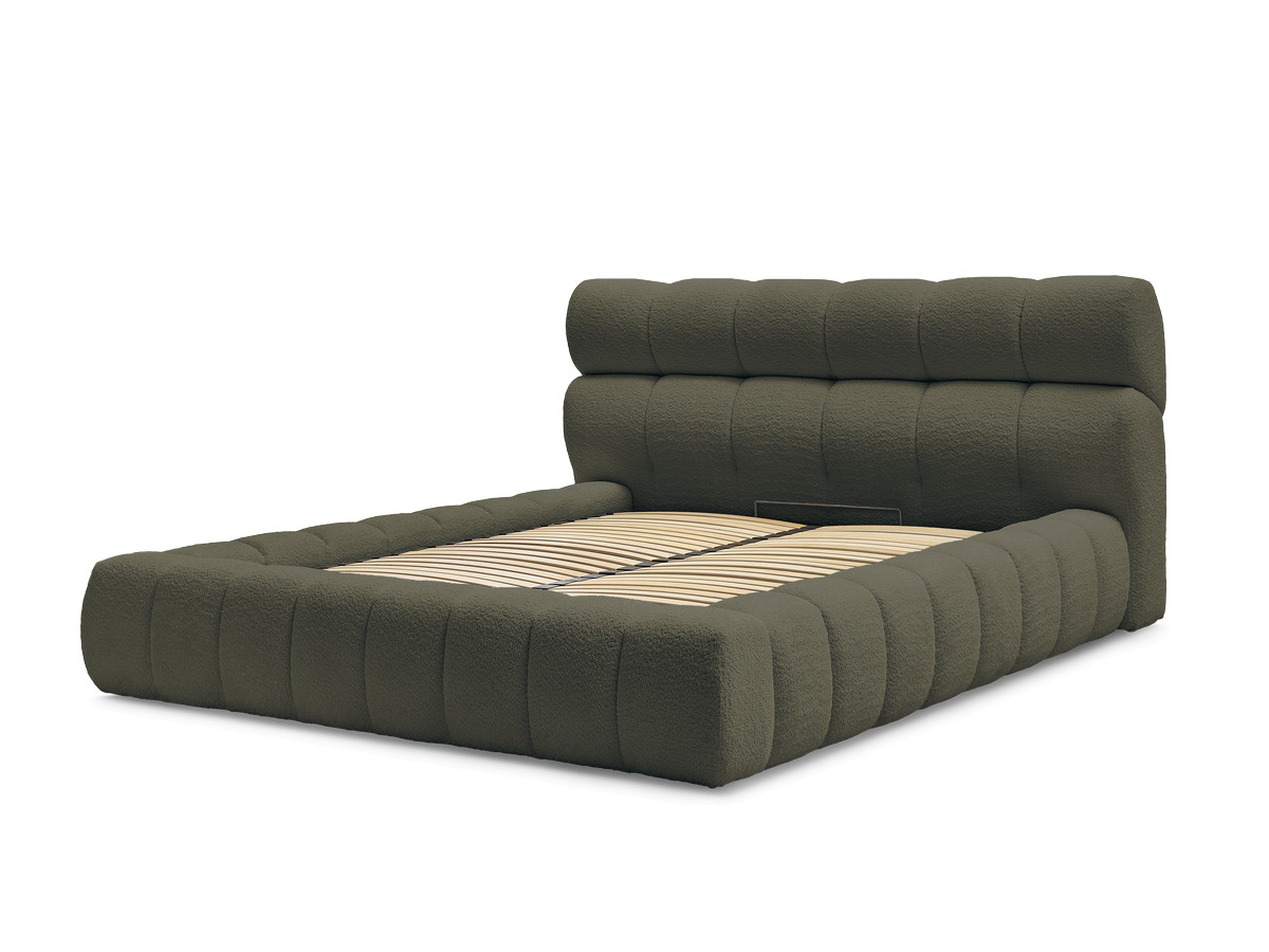 Lit coffre MONT-BLANC tissu bouclette