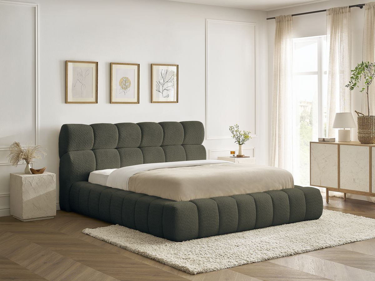 Lit coffre MONT-BLANC bouclette vert — vue 6