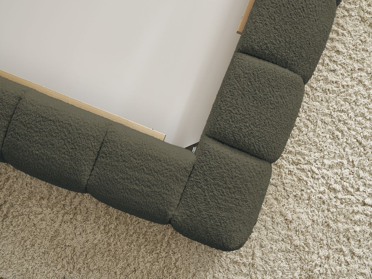 Lit coffre MONT-BLANC tissu bouclette