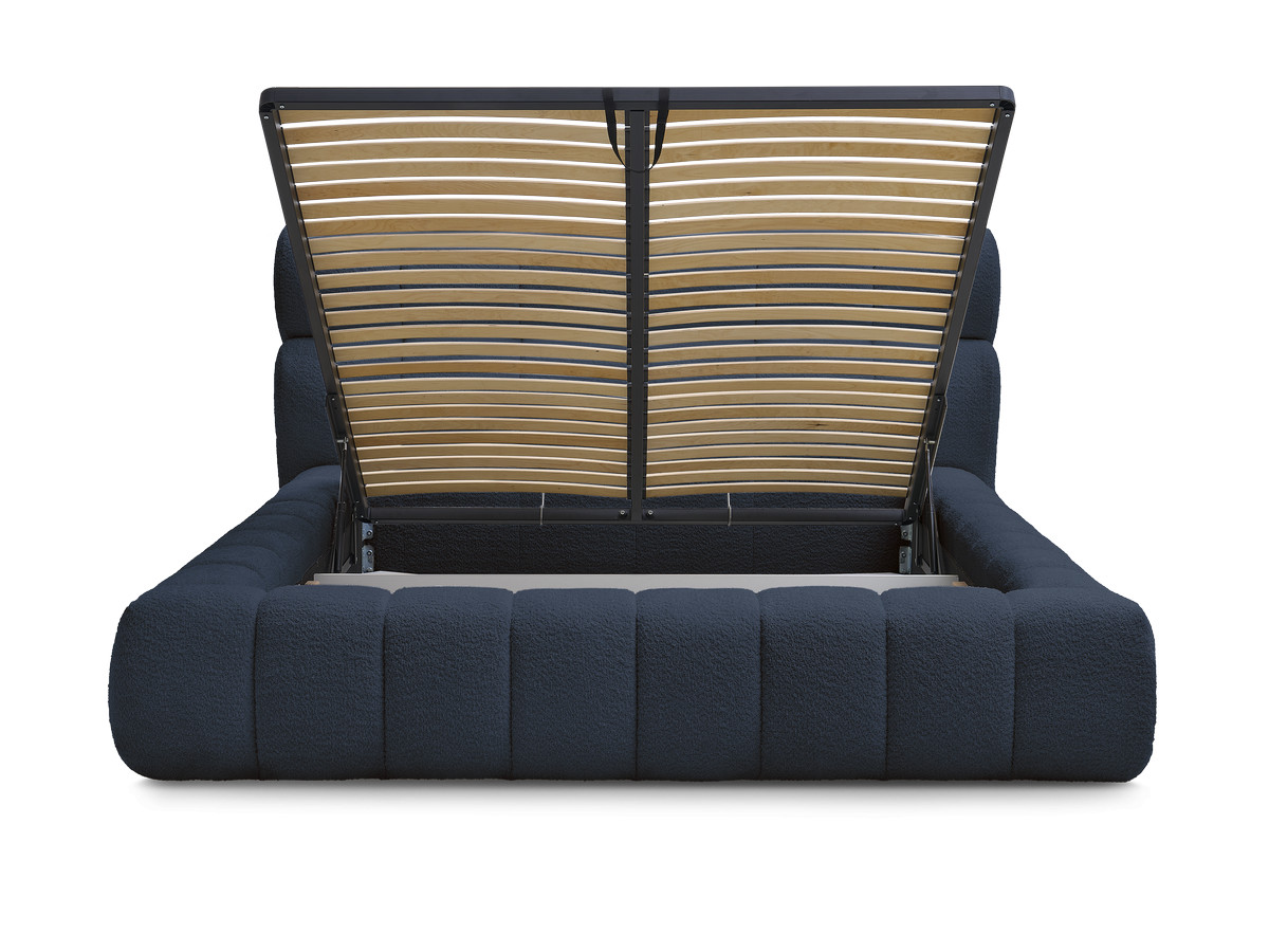 Lit coffre MONT-BLANC tissu bouclette