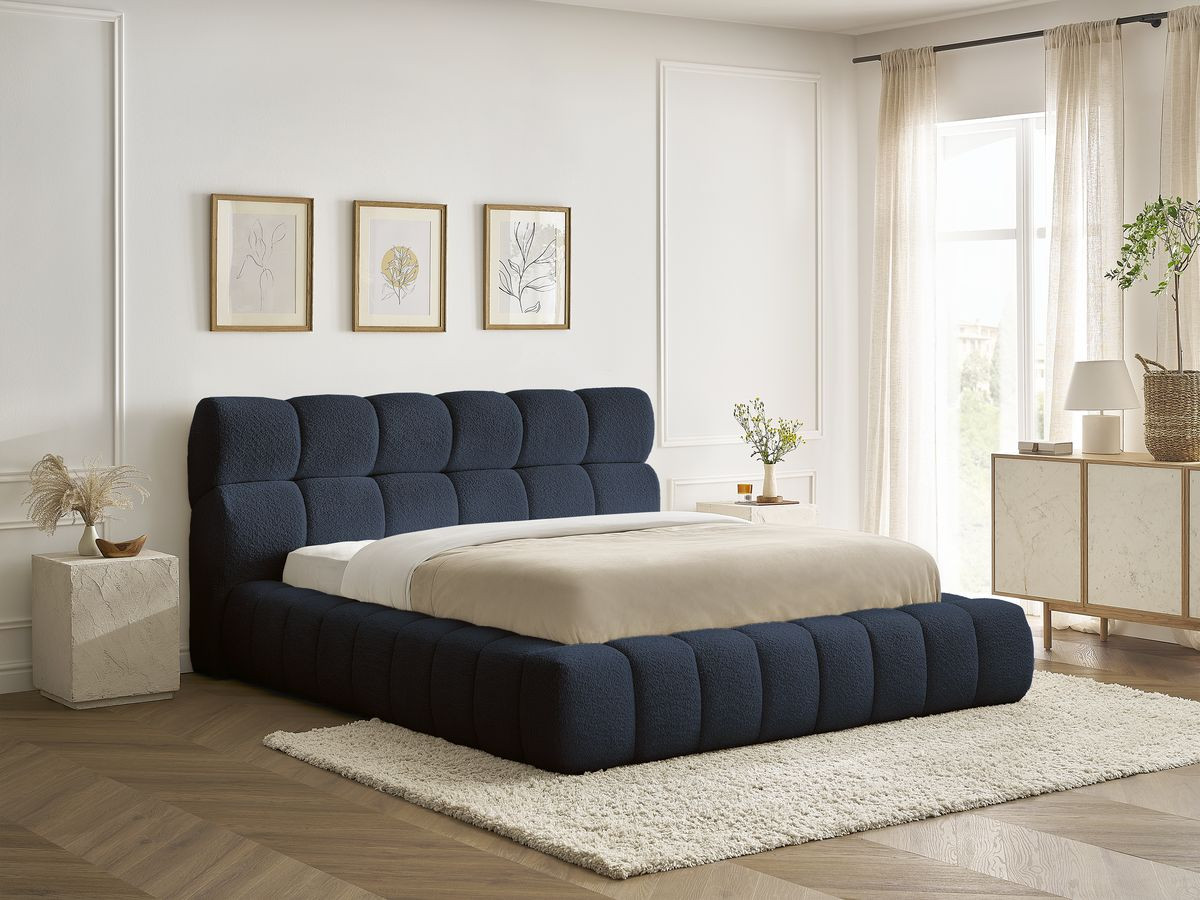 Lit coffre MONT-BLANC bouclette bleu foncé — vue 6