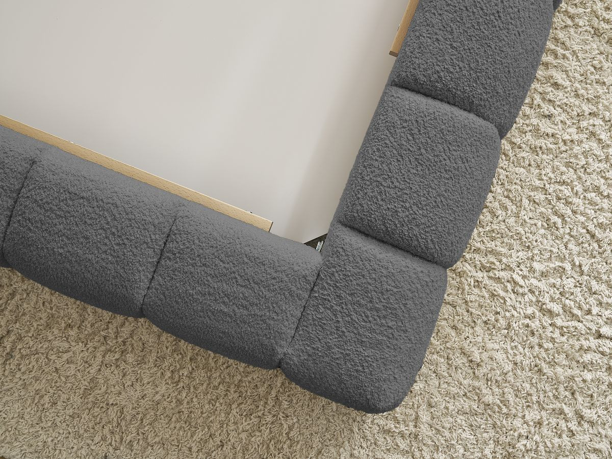 Lit coffre MONT-BLANC tissu bouclette