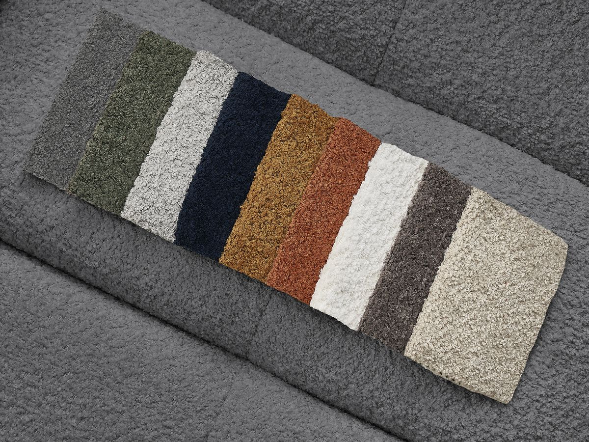 Lit coffre MONT-BLANC tissu bouclette