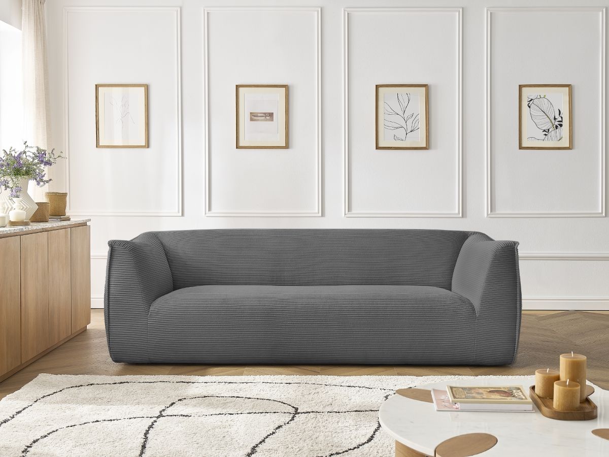 GIORGIA vaste 3-zits rechte bank in corduroy