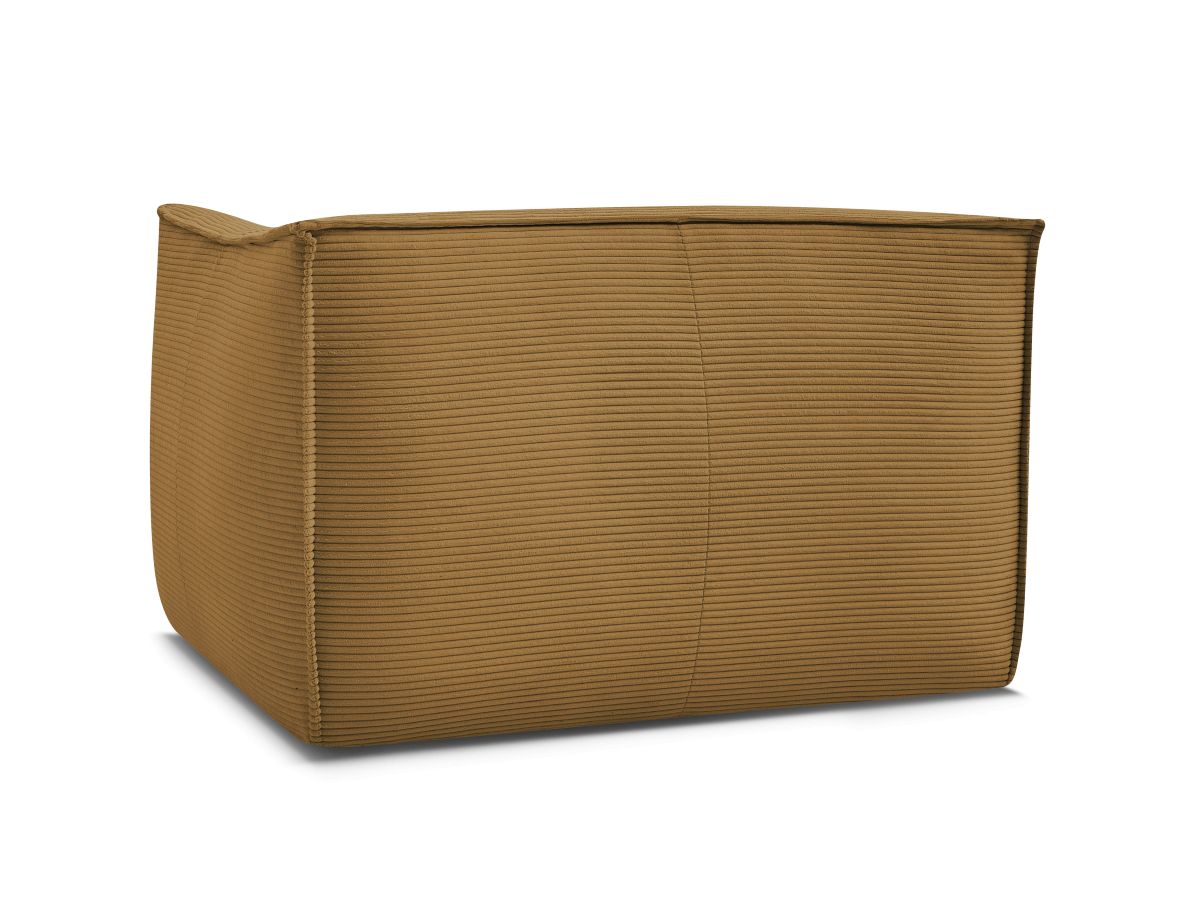 Canapé d'angle fixe EVEREST tissu chiné - Orange - Angle droit - 10 coussins
