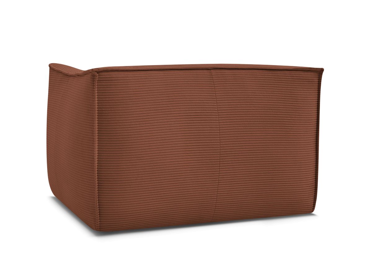 Canapé d'angle fixe EVEREST tissu chiné - Orange - Angle droit - 10 coussins