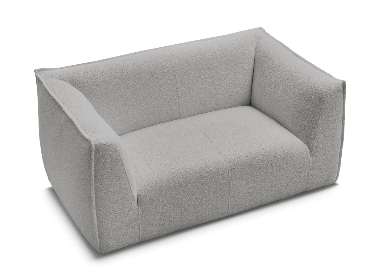 Canapé d'angle fixe EVEREST tissu chiné - Orange - Angle droit - 10 coussins