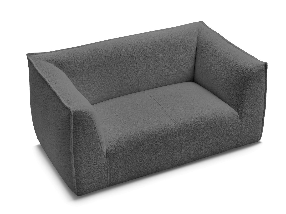 Canapé d'angle fixe EVEREST tissu chiné - Orange - Angle droit - 10 coussins