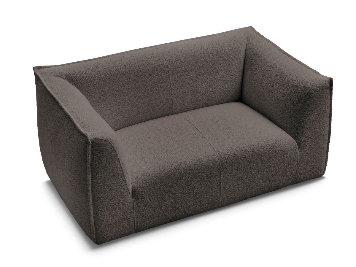 Canapé d'angle fixe EVEREST tissu chiné - Orange - Angle droit - 10 coussins