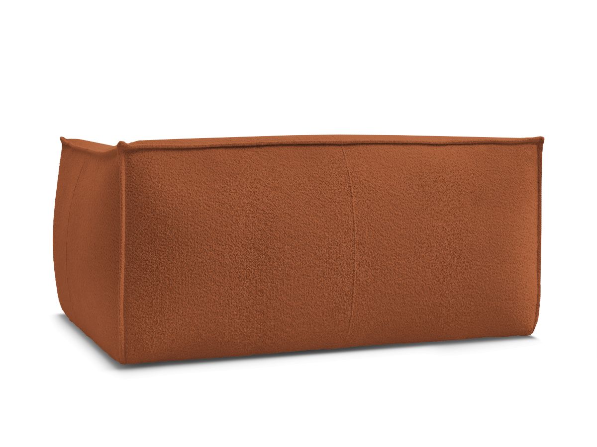 Canapé d'angle fixe EVEREST tissu chiné - Orange - Angle droit - 10 coussins