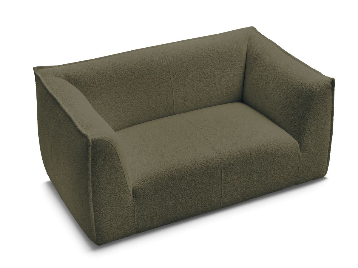Canapé d'angle fixe EVEREST tissu chiné - Orange - Angle droit - 10 coussins
