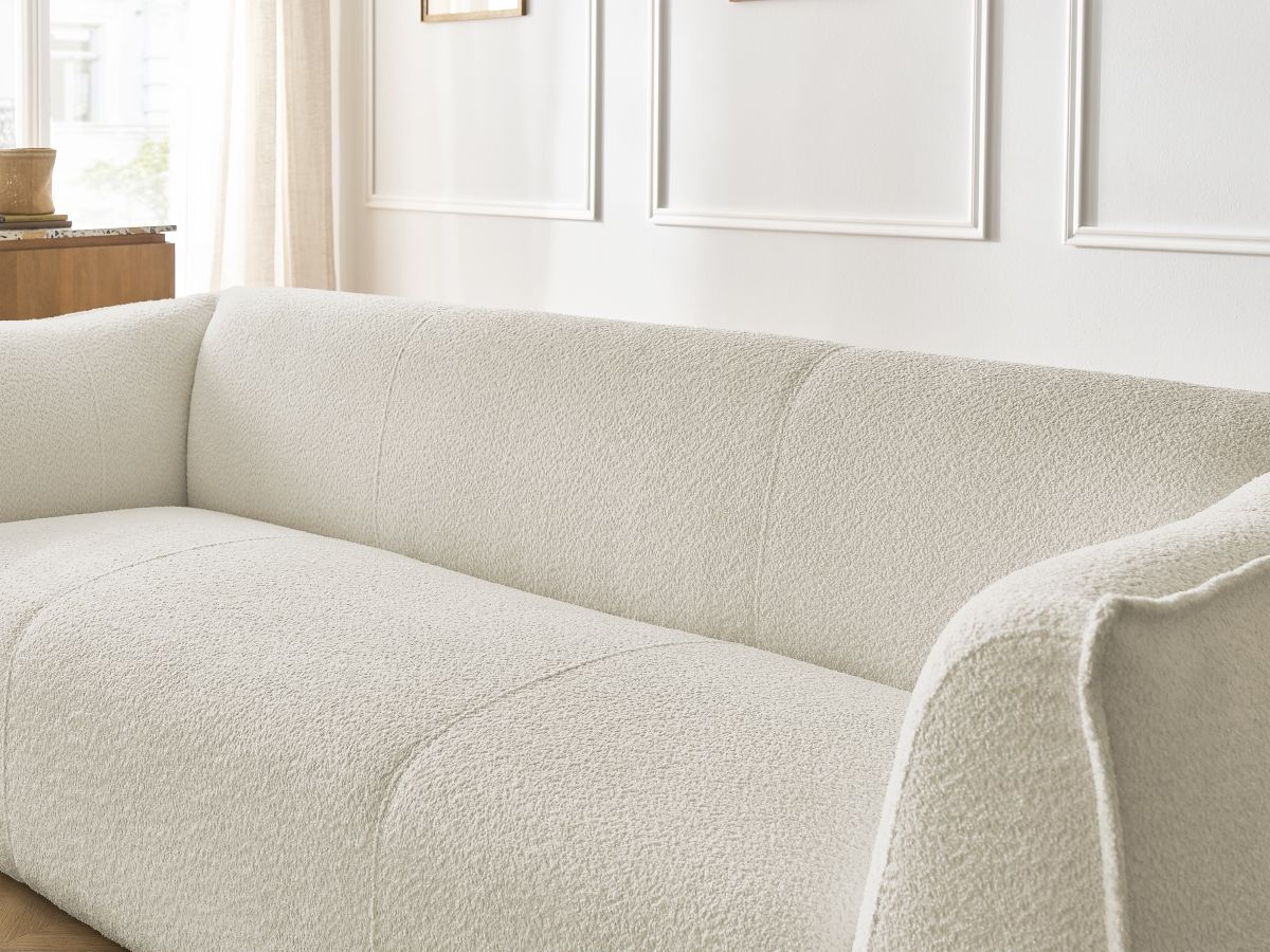 GIORGIA vaste 3-zits rechte bank in badstof