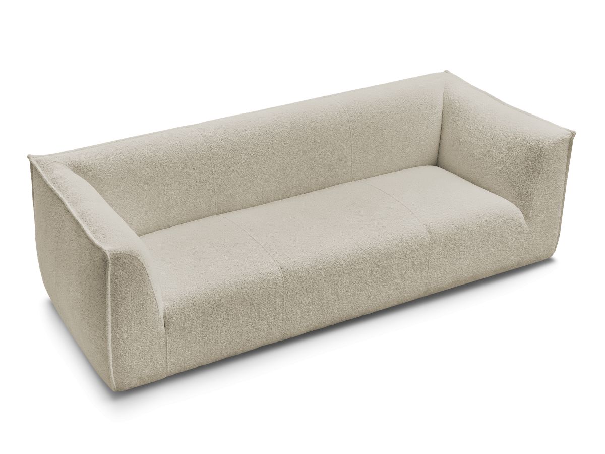 GIORGIA vaste 3-zits rechte bank in badstof