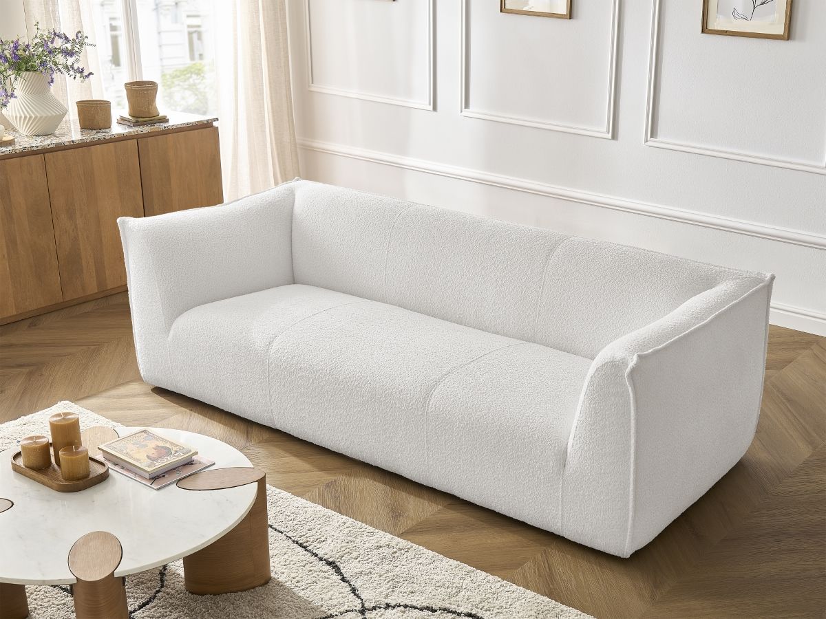 GIORGIA vaste 3-zits rechte bank in badstof