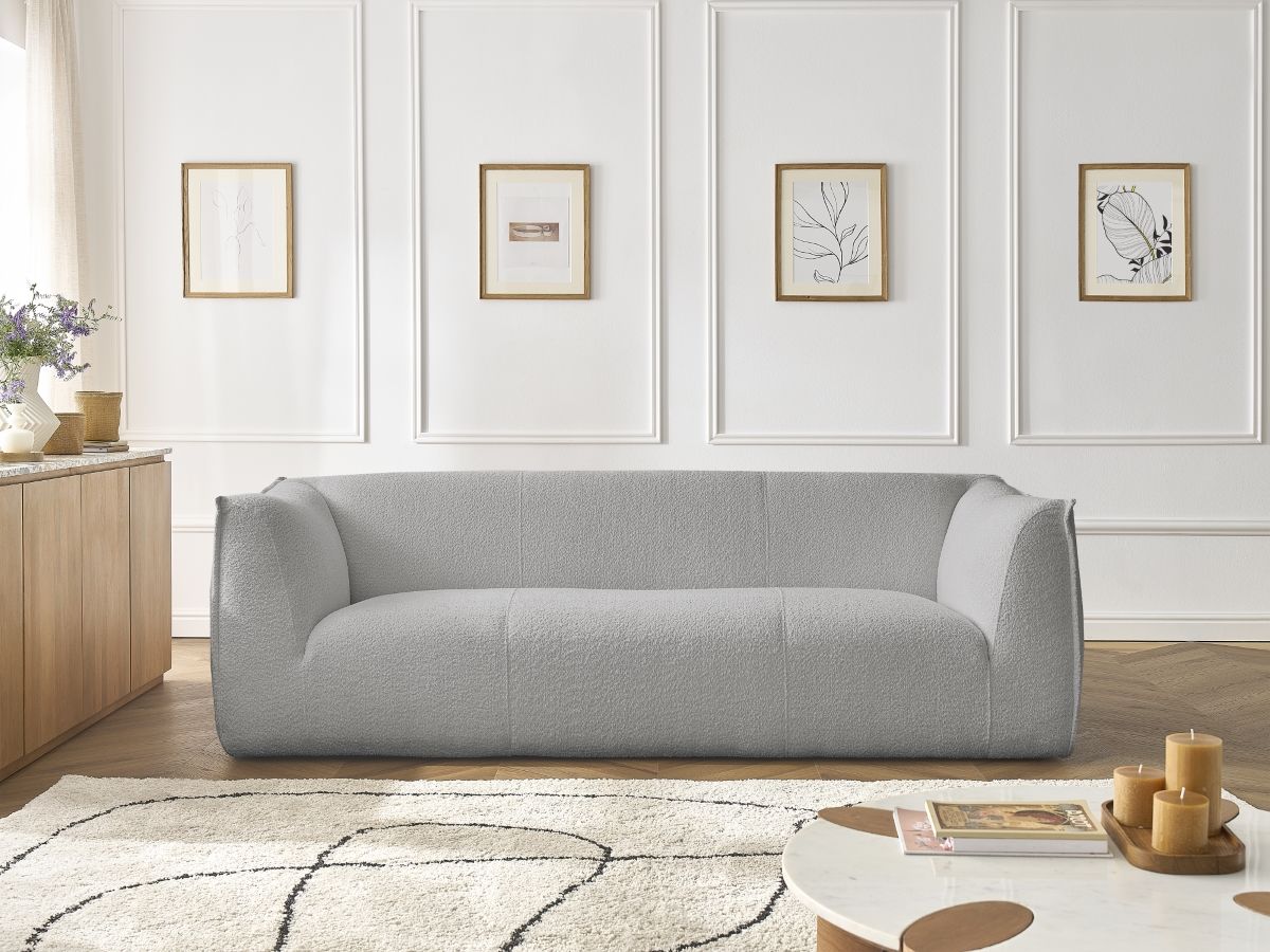 GIORGIA vaste 3-zits rechte bank in badstof