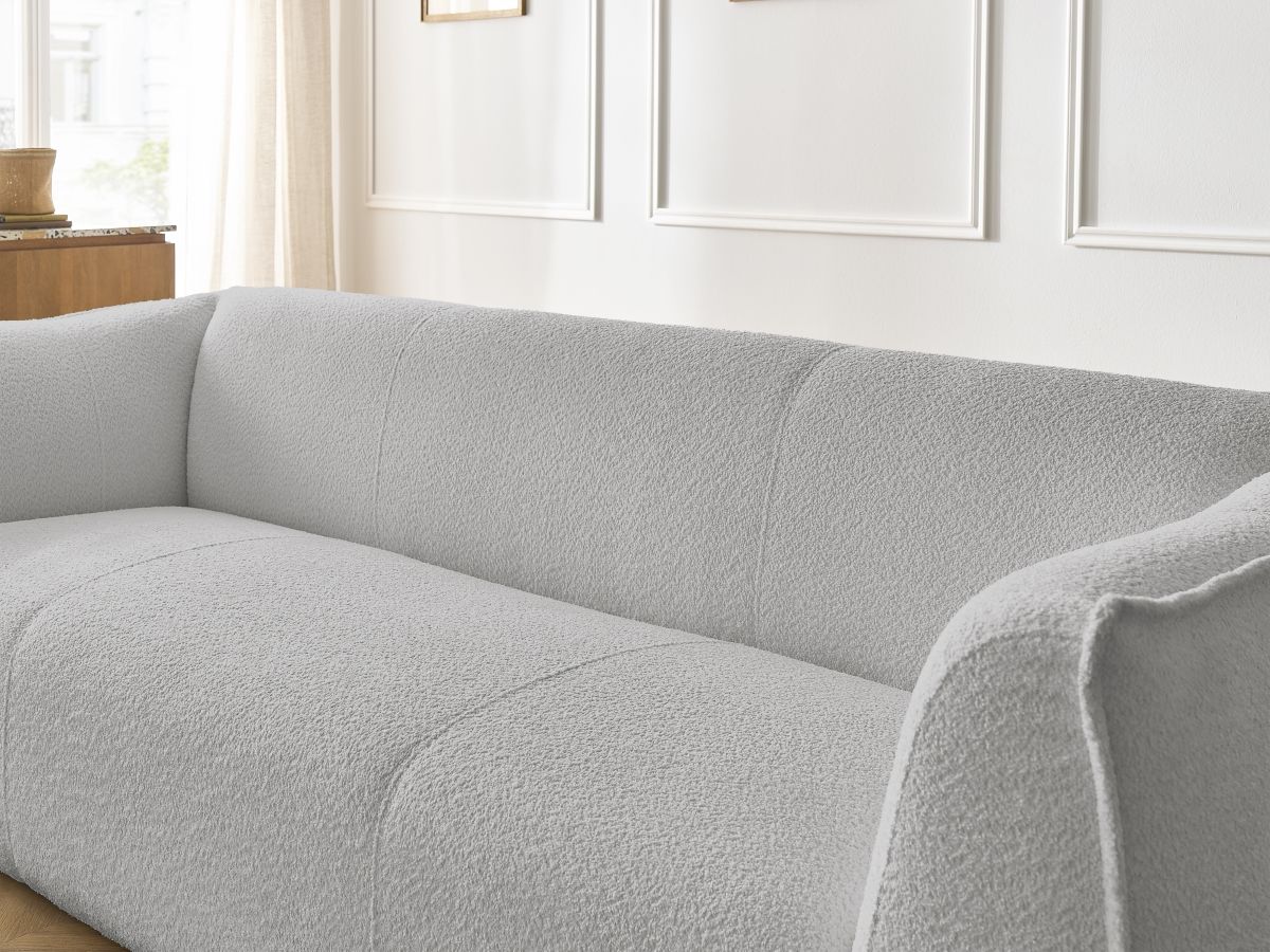 GIORGIA vaste 3-zits rechte bank in badstof