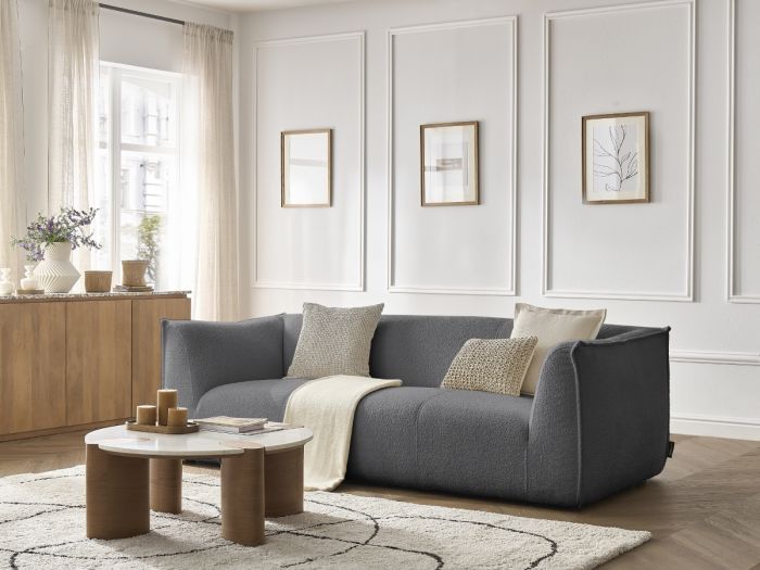 Canapé 3 places GIORGIA tissu bouclette