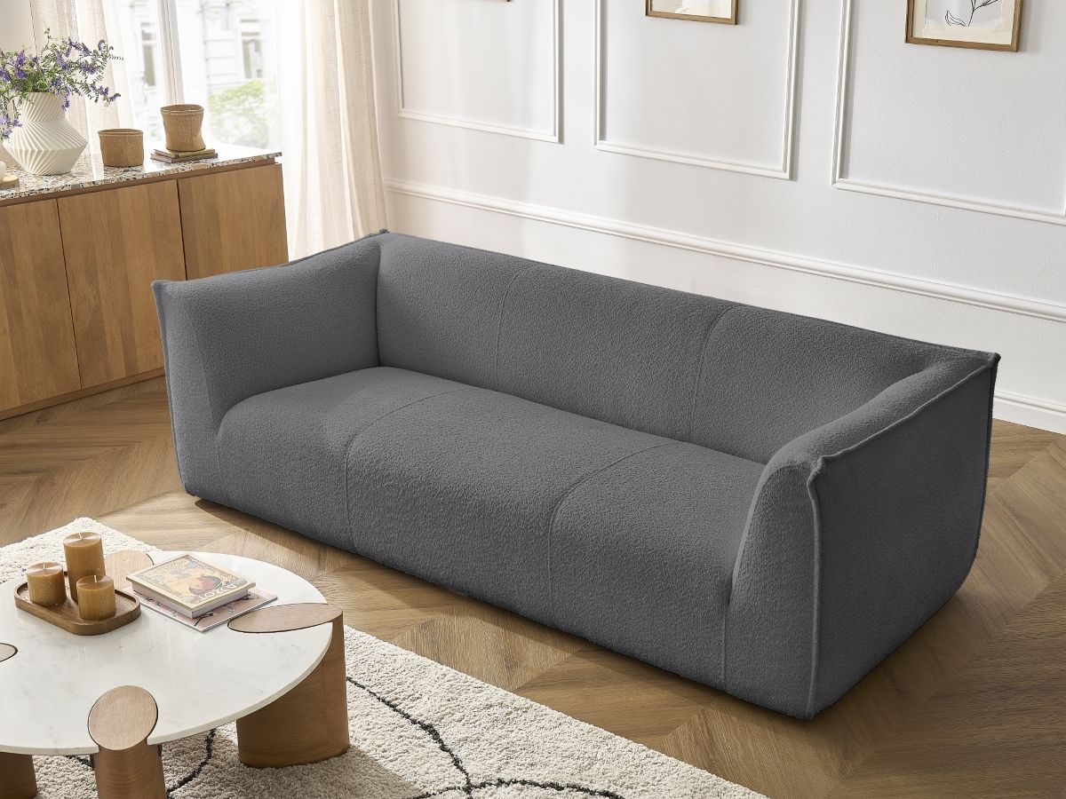 GIORGIA vaste 3-zits rechte bank in badstof