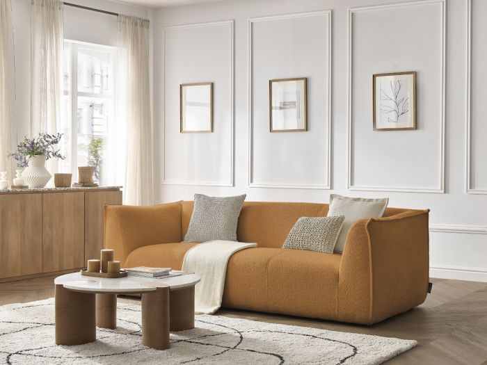 Canapé 3 places GIORGIA tissu bouclette