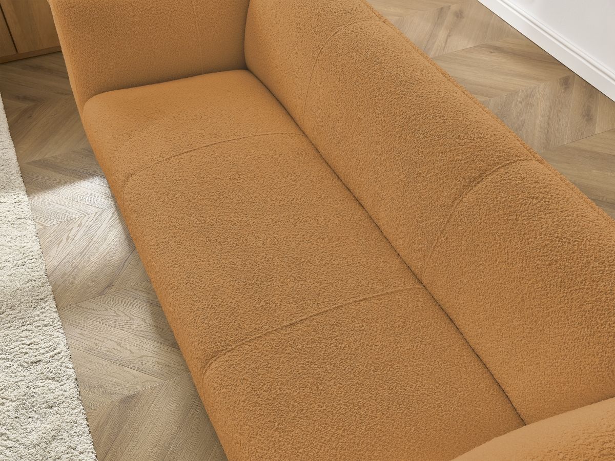 GIORGIA vaste 3-zits rechte bank in badstof