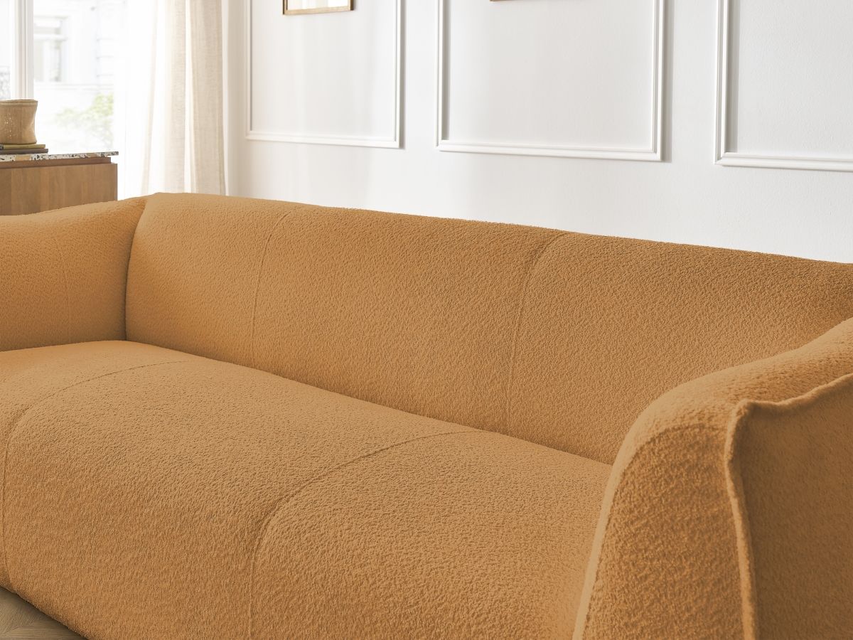 GIORGIA vaste 3-zits rechte bank in badstof