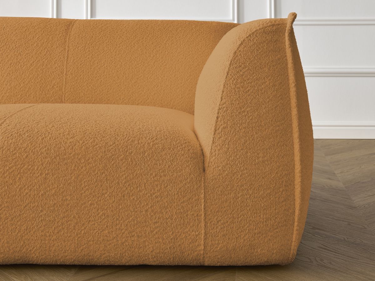 GIORGIA vaste 3-zits rechte bank in badstof