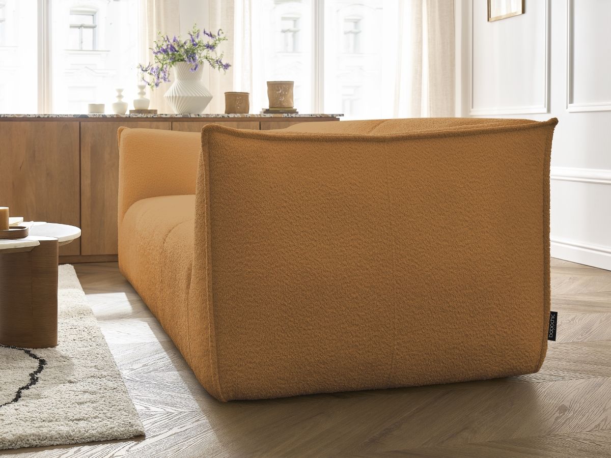 GIORGIA vaste 3-zits rechte bank in badstof