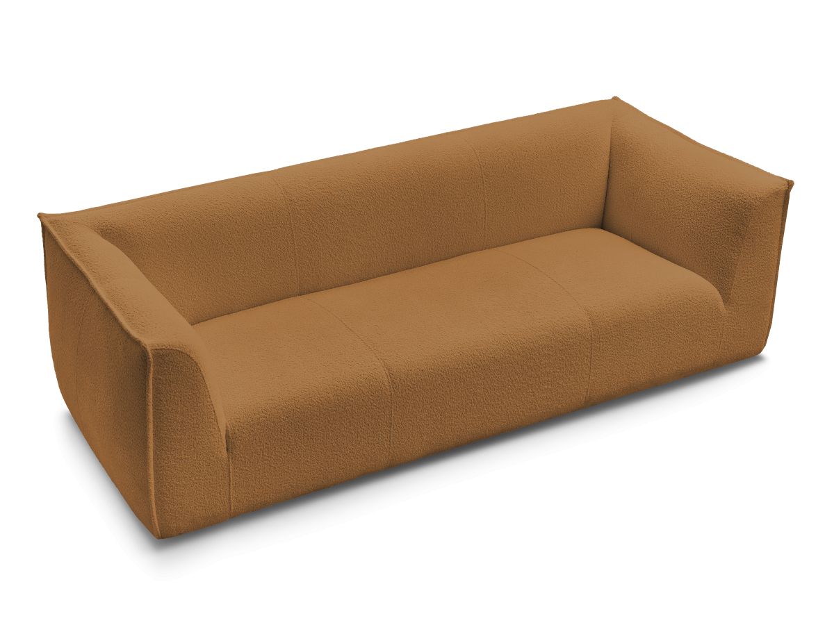 GIORGIA vaste 3-zits rechte bank in badstof