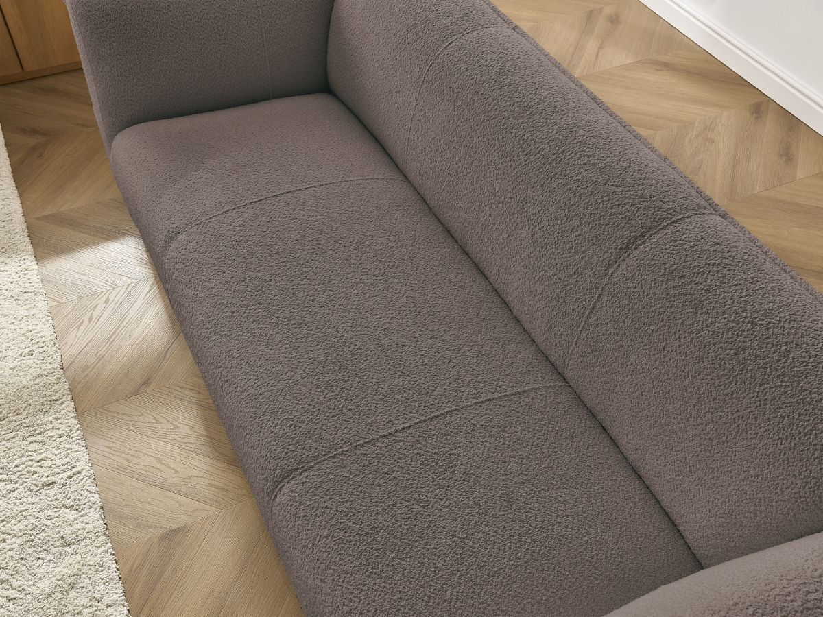 GIORGIA vaste 3-zits rechte bank in badstof