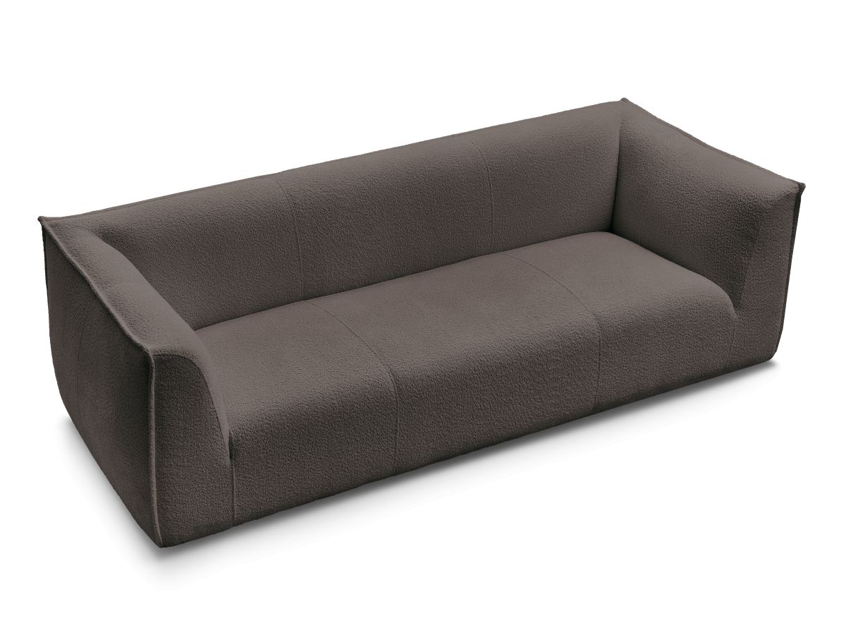 GIORGIA vaste 3-zits rechte bank in badstof