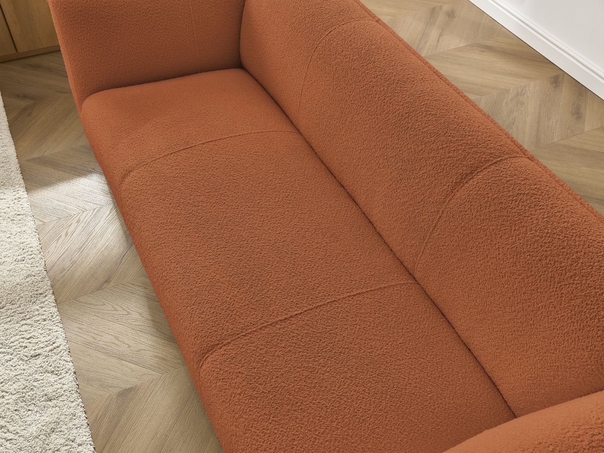 GIORGIA vaste 3-zits rechte bank in badstof