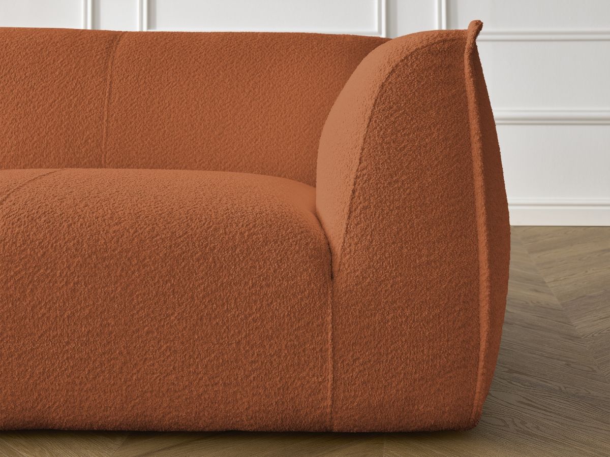 GIORGIA vaste 3-zits rechte bank in badstof