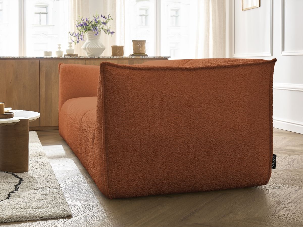 GIORGIA vaste 3-zits rechte bank in badstof