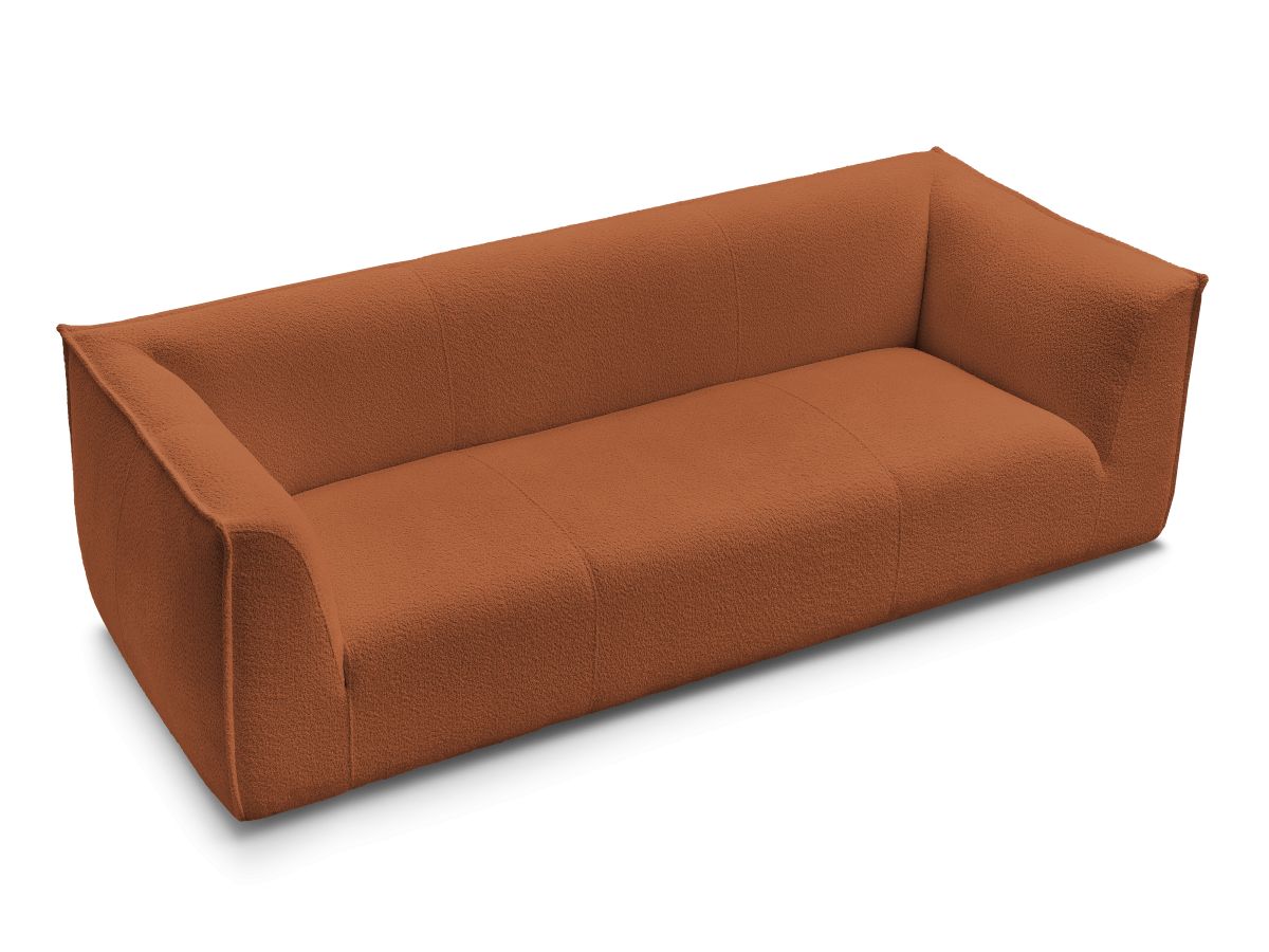 GIORGIA vaste 3-zits rechte bank in badstof