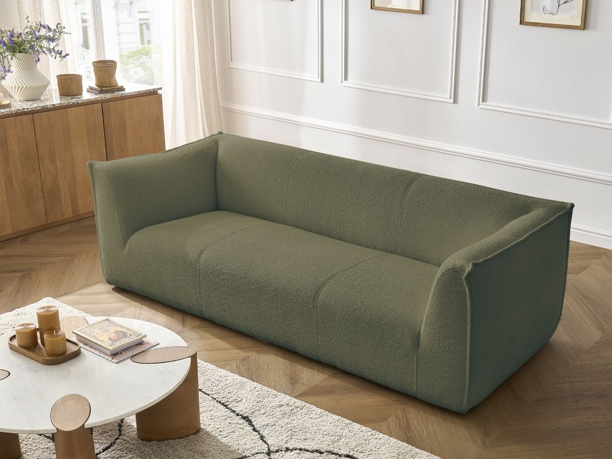 GIORGIA vaste 3-zits rechte bank in badstof