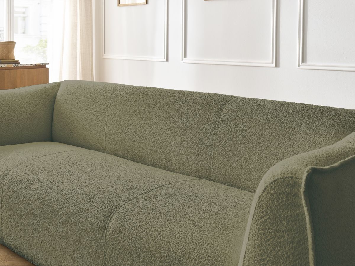 GIORGIA vaste 3-zits rechte bank in badstof