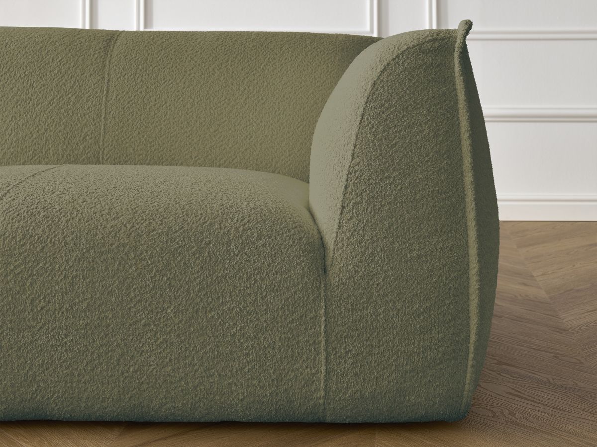 GIORGIA vaste 3-zits rechte bank in badstof