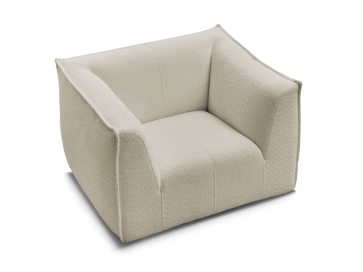 Canapé d'angle fixe EVEREST tissu chiné - Orange - Angle droit - 10 coussins