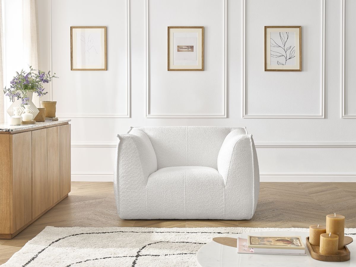 Fauteuil GIORGIA tissu bouclette