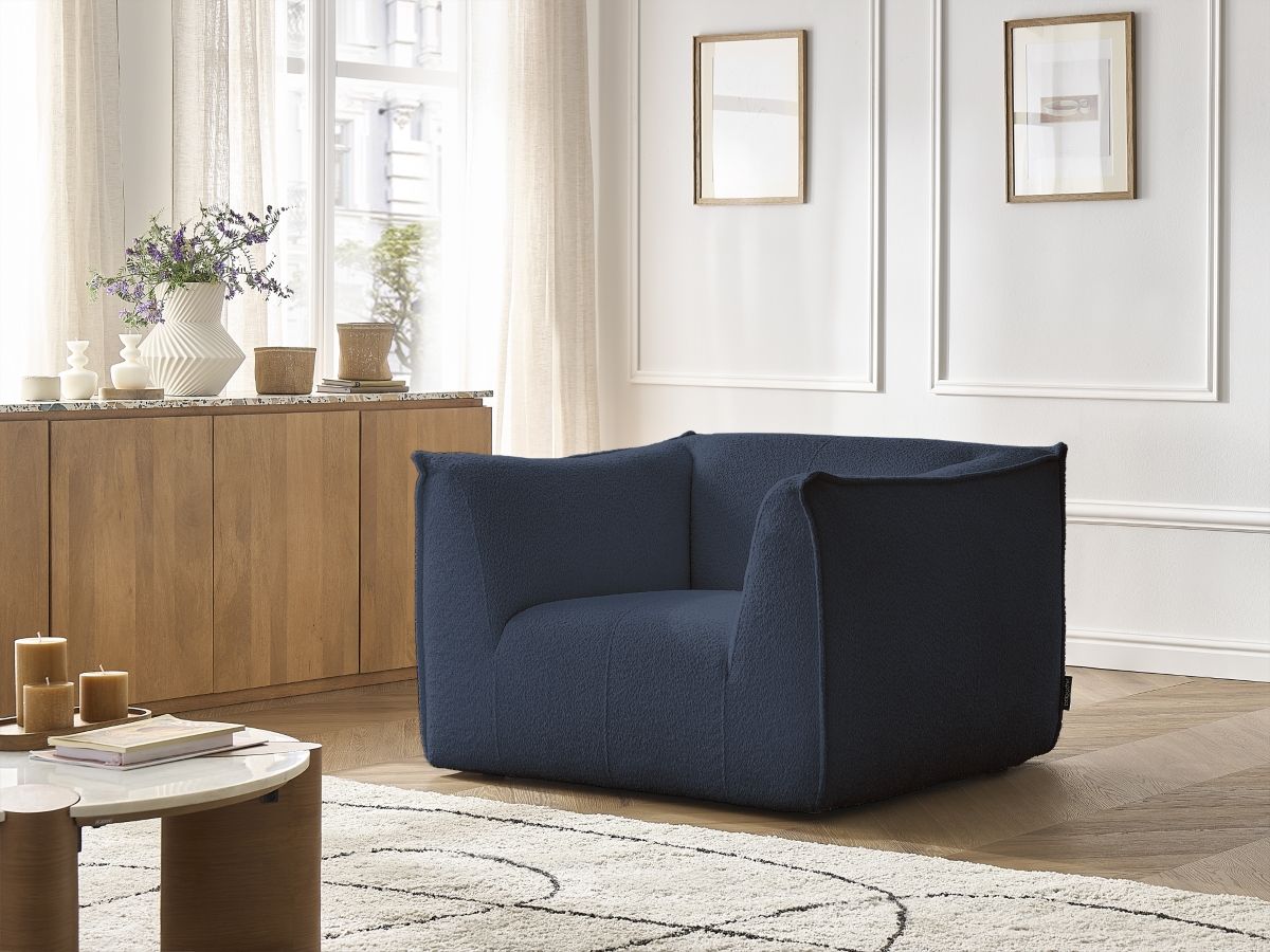 Fauteuil GIORGIA bouclette bleu foncé — vue 5