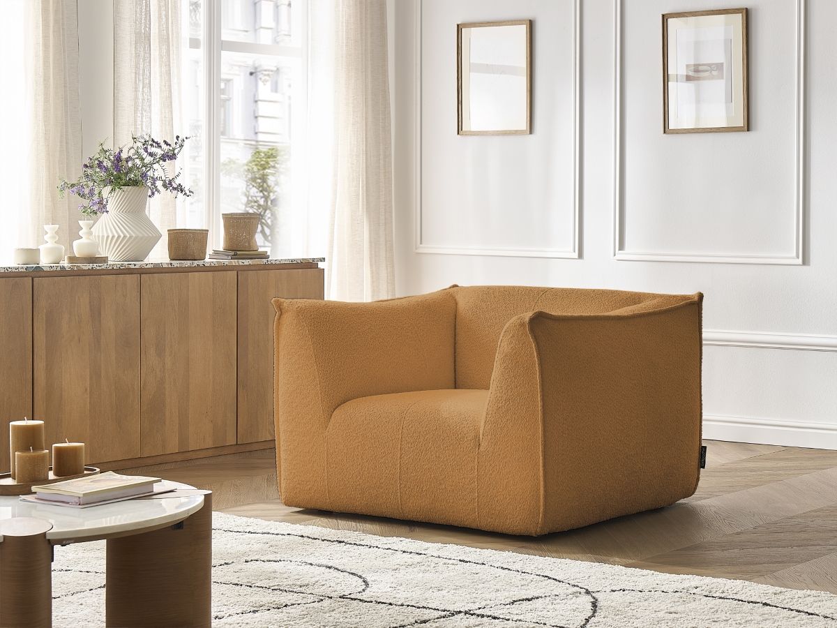 Fauteuil GIORGIA bouclette jaune — vue 5