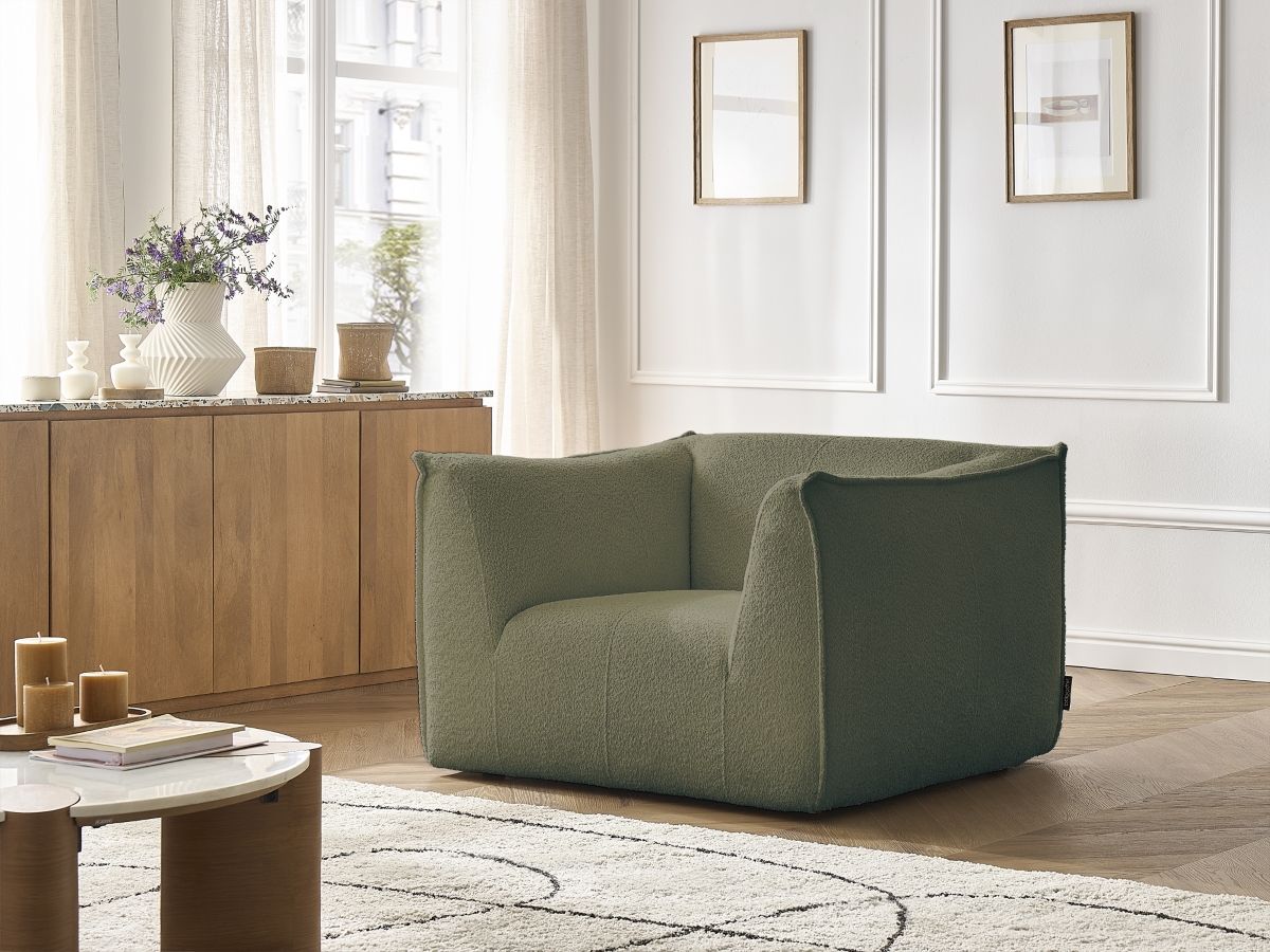 Fauteuil GIORGIA bouclette vert — vue 5