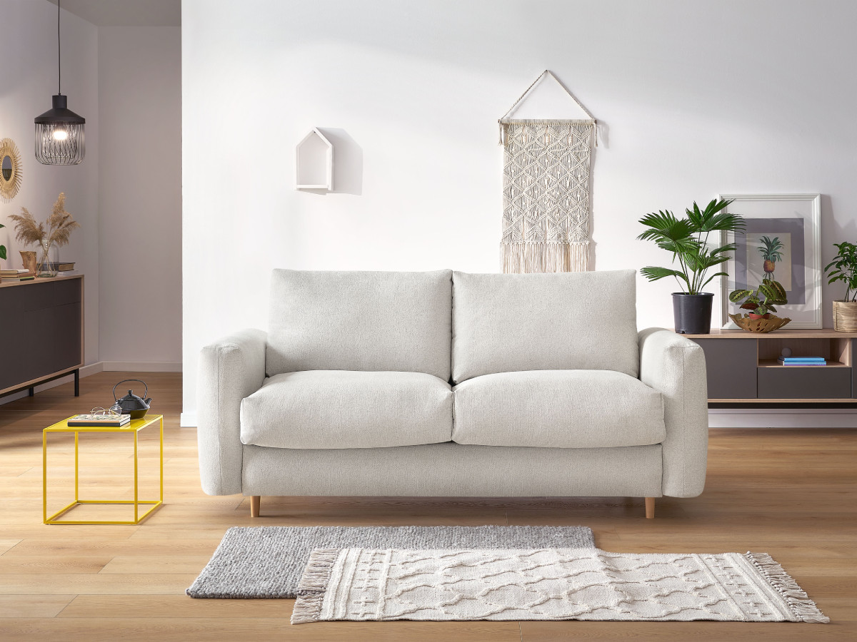 COCOONE omvormbare rechte bank met express-opening in gemêleerde stof